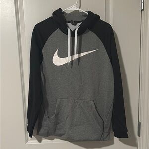 Nike Men's Gray and Black Hoodie